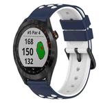 For Garmin Approach S40 20mm Two-Color Silicone Watch Band(Midnight Blue + White)