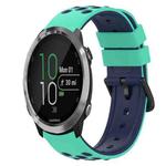 For Garmin Forerunner 645 Music 20mm Two-Color Silicone Watch Band(Army Green + Black)