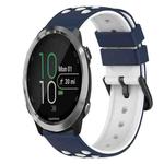 For Garmin Forerunner 645 Music 20mm Two-Color Silicone Watch Band(Midnight Blue + White)