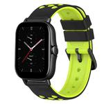 For Amazfit GTS 2E 20mm Two-Color Silicone Watch Band(Black+Grey)