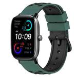 For Amazfit GTS 2 Mini 20mm Two-Color Silicone Watch Band(Olive Green + Black)