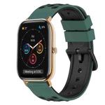 For Amazfit GTS 20mm Two-Color Silicone Watch Band(Olive Green + Black)