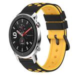 For Amazfit GTR 42mm 20mm Two-Color Silicone Watch Band(Black+Red)