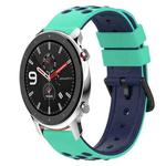 For Amazfit GTR 42mm 20mm Two-Color Silicone Watch Band(Army Green + Black)
