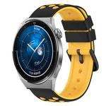 For Huawei Watch GT3 Pro 43mm 20mm Two-Color Silicone Watch Band(Black+Red)