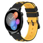 For Huawei Watch GT3 42mm 20mm Two-Color Silicone Watch Band(Black+Red)