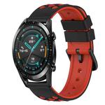 For Huawei Watch GT2 42mm 20mm Two-Color Silicone Watch Band(Black+White)