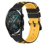 For Huawei Watch GT2 42mm 20mm Two-Color Silicone Watch Band(Black+Red)