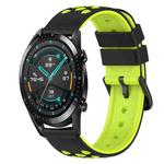 For Huawei Watch GT2 42mm 20mm Two-Color Silicone Watch Band(Black+Grey)