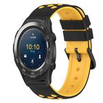 For Huawei Watch 2 20mm Two-Color Silicone Watch Band(Black+Red)