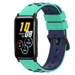 For Honor Watch ES 20mm Two-Color Silicone Watch Band(Army Green + Black)