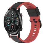 For Honor MagicWatch2 42mm 20mm Two-Color Silicone Watch Band(Black+Red)