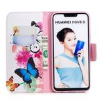 Colored Drawing Pattern Horizontal Flip Leather Case for Huawei Nova 3i&P smart plus,with Holder & Card Slots & Wallet(Two Butterflies)