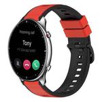 For Amazfit GTR 2 22mm Two-Color Silicone Watch Band(Red+Black)