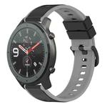 For Amazfit GTR 47mm 22mm Two-Color Silicone Watch Band(Black+Grey)