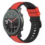For Amazfit GTR 47mm 22mm Two-Color Silicone Watch Band(Red+Black)