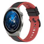 For Huawei Watch GT3 Pro 46mm 22mm Two-Color Silicone Watch Band(Black+Red)