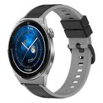 For Huawei Watch GT3 Pro 46mm 22mm Two-Color Silicone Watch Band(Black+Grey)