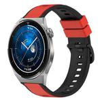 For Huawei Watch GT3 Pro 46mm 22mm Two-Color Silicone Watch Band(Red+Black)