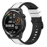 For Huawei Watch GT Runner 22mm Two-Color Silicone Watch Band(White+Black)