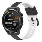 For Huawei Watch GT Runner 22mm Two-Color Silicone Watch Band(Black+White)