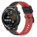 For Huawei Watch GT Runner 22mm Two-Color Silicone Watch Band(Black+Red)