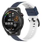 For Huawei Watch GT Runner 22mm Two-Color Silicone Watch Band(Midnight Blue + White)