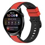 For Huawei Watch 3 22mm Two-Color Silicone Watch Band(Red+Black)