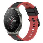 For Huawei GT2 Pro 22mm Two-Color Silicone Watch Band(Black+Red)