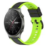 For Huawei GT2 Pro 22mm Two-Color Silicone Watch Band(Black+Lime Green)