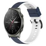 For Huawei GT2 Pro 22mm Two-Color Silicone Watch Band(Midnight Blue + White)