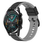 For Huawei GT2 46mm 22mm Two-Color Silicone Watch Band(Black+Grey)