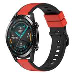 For Huawei GT2 46mm 22mm Two-Color Silicone Watch Band(Red+Black)