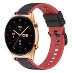 For Honor Watch GS 3 22mm Two-Color Silicone Watch Band(Black+Red)