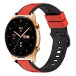 For Honor Watch GS 3 22mm Two-Color Silicone Watch Band(Red+Black)