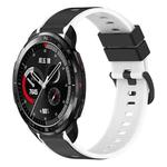 For Honor Watch GS Pro 22mm Two-Color Silicone Watch Band(Black+White)