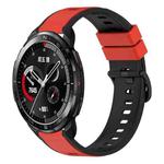 For Honor Watch GS Pro 22mm Two-Color Silicone Watch Band(Red+Black)