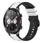 For Honor Watch Dream 22mm Two-Color Silicone Watch Band(White+Black)