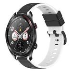 For Honor Watch Dream 22mm Two-Color Silicone Watch Band(Black+White)