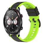 For Honor Watch Dream 22mm Two-Color Silicone Watch Band(Black+Lime Green)