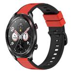 For Honor Watch Dream 22mm Two-Color Silicone Watch Band(Red+Black)