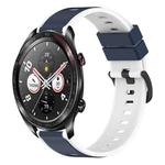 For Honor Watch Dream 22mm Two-Color Silicone Watch Band(Midnight Blue + White)