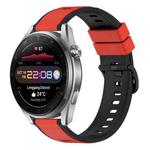 For Huawei Watch 3 Pro New 22mm Two-Color Silicone Watch Band(Red+Black)