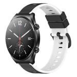 For Xiaomi MI Watch S1 22mm Two-Color Silicone Watch Band(Black+White)