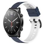 For Xiaomi MI Watch S1 22mm Two-Color Silicone Watch Band(Midnight Blue + White)