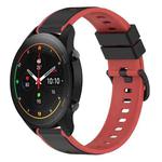 For Xiaomi MI Watch S1 Pro 22mm Two-Color Silicone Watch Band(Black+Red)