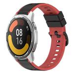 For Xiaomi MI Watch Color 2 22mm Two-Color Silicone Watch Band(Black+Red)
