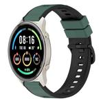 For Xiaomi MI Watch Sport 22mm Two-Color Silicone Watch Band(Olive Green + Black)