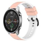 For Xiaomi MI Watch Color 22mm Two-Color Silicone Watch Band(Pink+White)