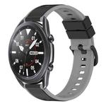 For Samsung Galaxy Watch3 45mm 22mm Two-Color Silicone Watch Band(Black+Grey)